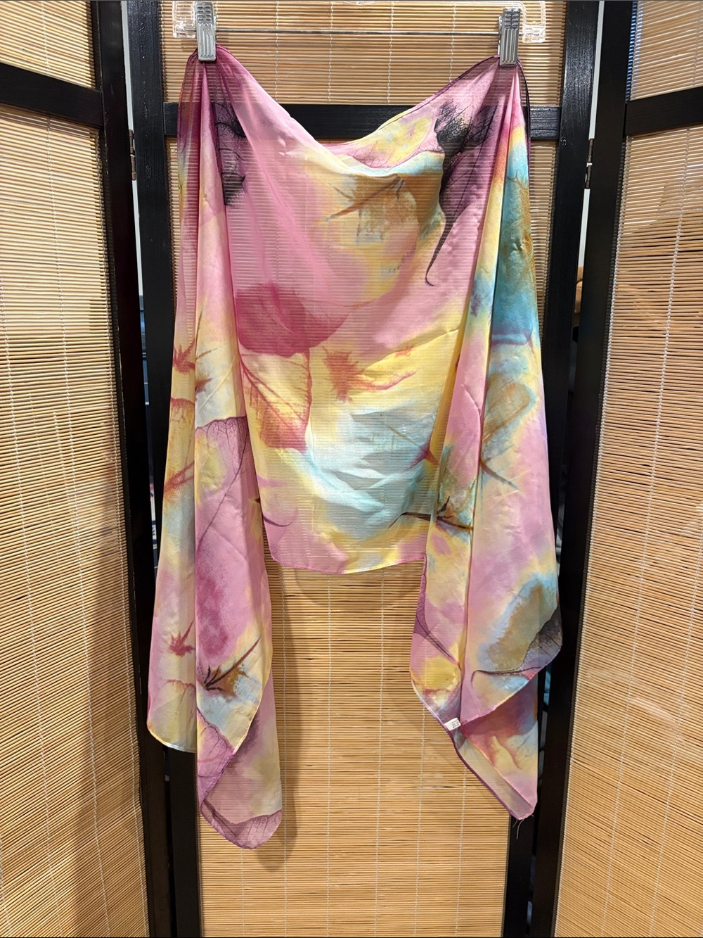 Lightweight Pink Multicolor Decorative Scarf - Unbranded